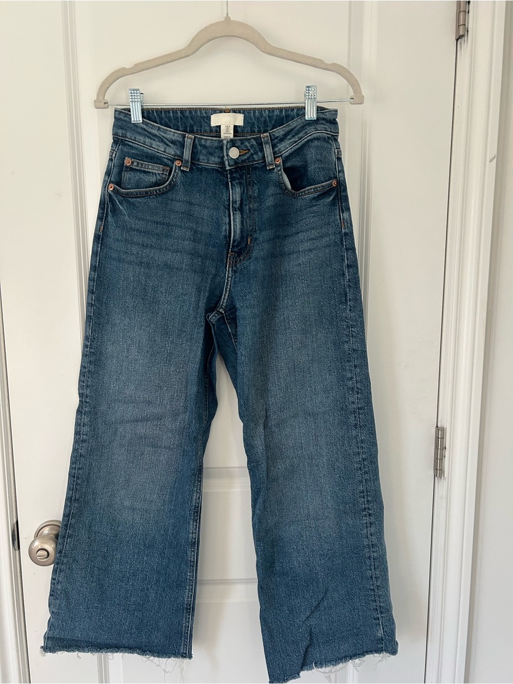 H&M Wide-Leg Jeans in Medium Blue Wash